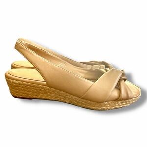 Bass Natalie Cream Slingback Soft Jute Sandals Size 8.5